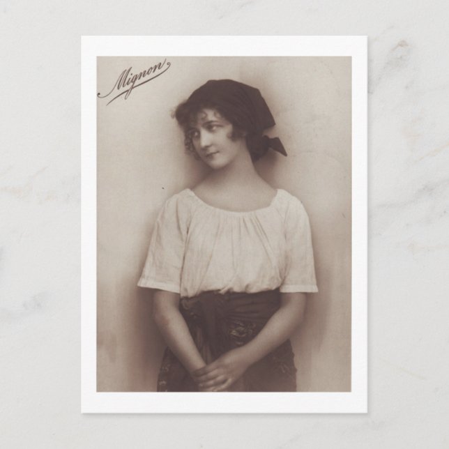 Romantisches Vintages Portrait Postkarte (Vorderseite)