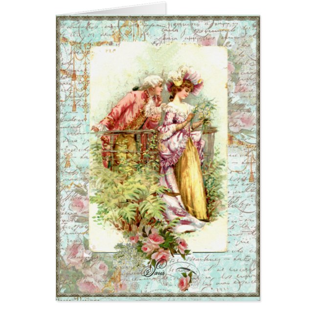 Romantisches Vintages Regiment Paar mit Rose (Vorne)