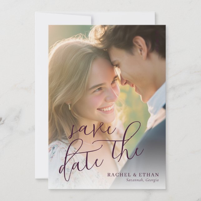 Romantisches warmes Foto Save The Date (Vorderseite)