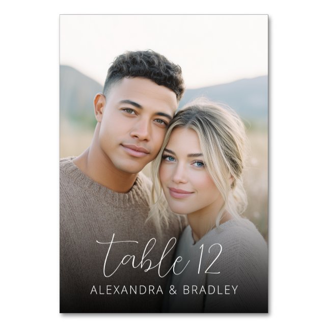 Romantisches warmes Foto Tischnummer (Rückseite)