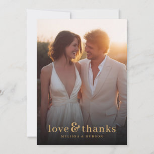 Romantisches warmes Sonnenuntergangs-Foto Dankeskarte