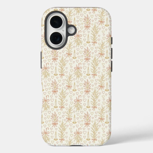 Romantisches Weihnachtsmuster Case-Mate iPhone Hülle (Rückseite)