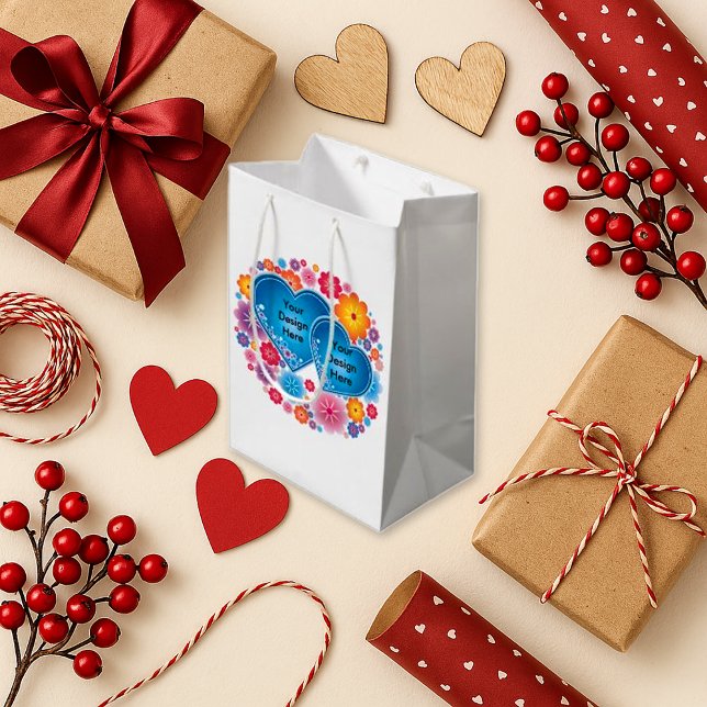 Romantisches weißes blühendes Herz Kleine Geschenktüte (Von Creator hochgeladen)