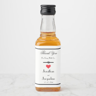 Romantisches weißes Hochzeits-'Danke'-Geschenk Min Alkoholflaschenetikett