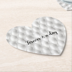 Romantisches weißes Kunstleder Untersetzer