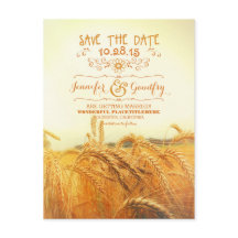 Romantisches Weizenfeld Save the Date Postkarten