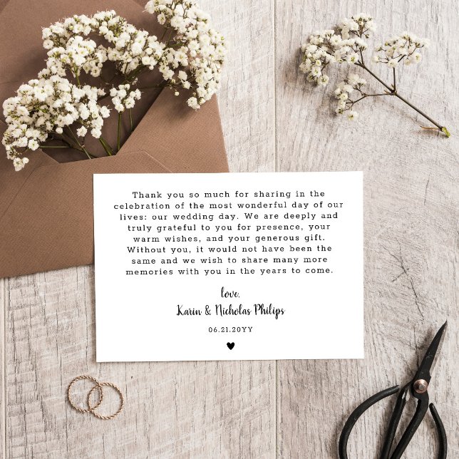 Romantisches White Heart Foto Kleine Hochzeit Viel Dankeskarte (Von Creator hochgeladen)