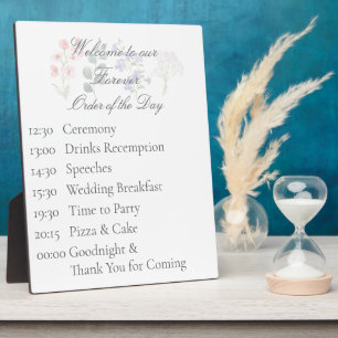 Romantisches Wildblumen-Boho-Hochzeitsprogramm Fotoplatte