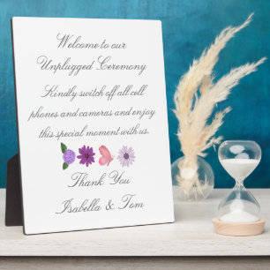 Romantisches Wildblumen- & Schmetterling-Unplugged Fotoplatte
