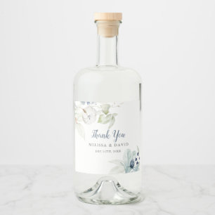 Romantisches Winterthema Hochzeit Danke Stickers Alkoholflaschenetikett