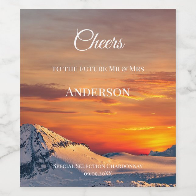 Romantisches Winterwunder Wonderland Weinkarte Weinetikett (Einzelnes Label)