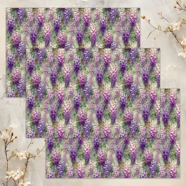 ROMANTISCHES WISTERIENDEKOUPAGE-TISSUPAPIER SEIDENPAPIER (ROMANTIC WISTERIA DECOUPAGE TISSUE PAPER)