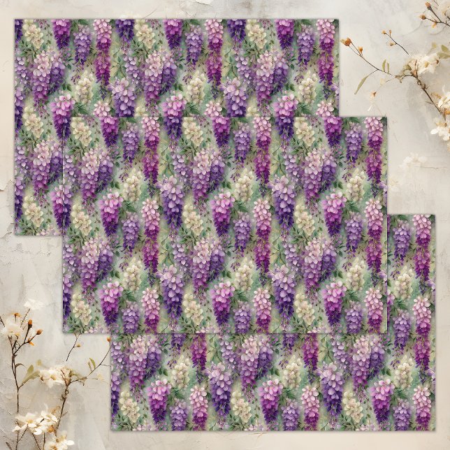 ROMANTISCHES WISTERIENDEKOUPAGE-TISSUPAPIER SEIDENPAPIER (ROMANTIC WISTERIA DECOUPAGE TISSUE PAPER)