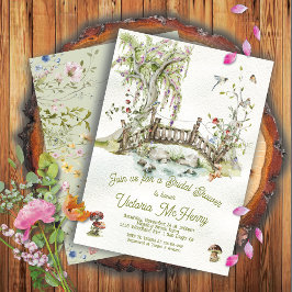Romantisches Woodland Bridge Wildblume Brautparty Einladung