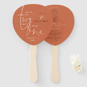 Romantisches Zitat Terracotta Script Hochzeitsprog Fächer