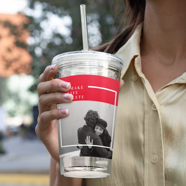 Romantisches Zitat und Foto | Valentines Gift Acryltrinkbecher (Von Creator hochgeladen)