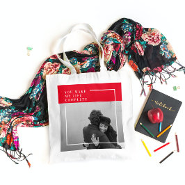 Romantisches Zitat und Foto | Valentines Gift Tragetasche