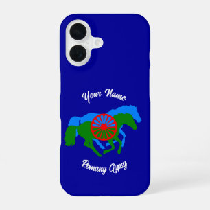 Romany Sinti und Roma Flag und Pferd iPhone 16 Hülle
