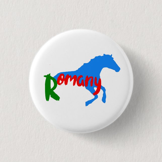 Romany Sinti und Roma Pferd Button (Vorderseite)