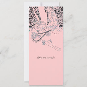 ROMANZE /ROMANTISCHE LIEBHABER SCHWARZE PINK HOCHZ EINLADUNG
