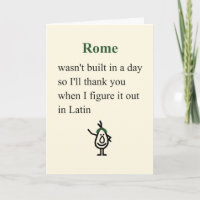 Rome A Funny Danke, Gedicht