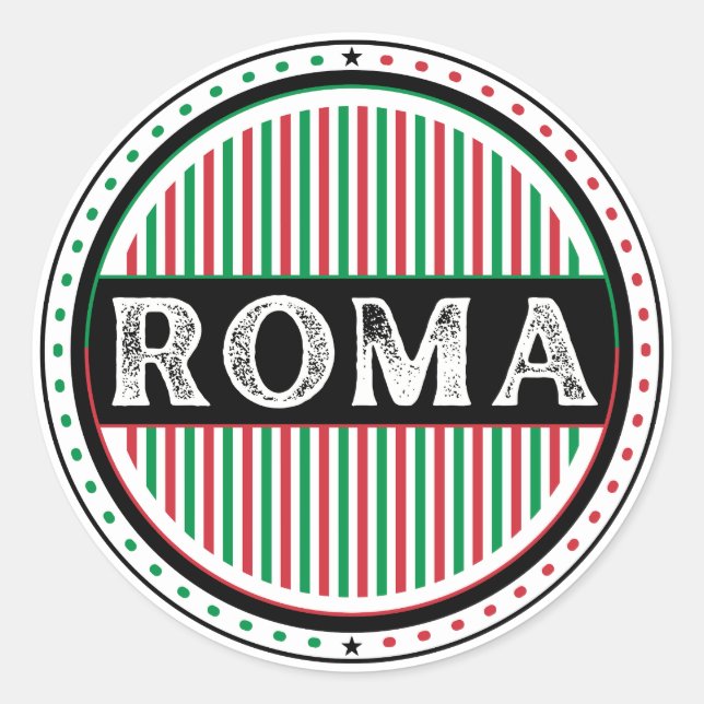 Rome City Pride Emblem – Italian Identity Runder Aufkleber (Vorderseite)