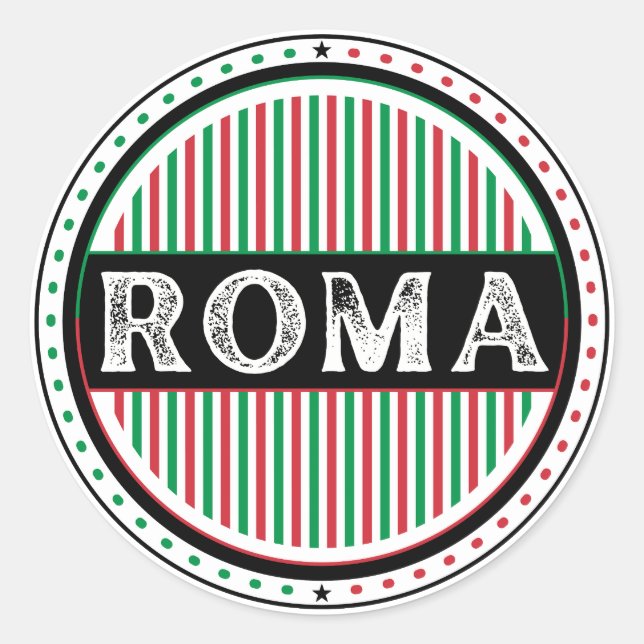 Rome City Pride Emblem – Italian Identity Runder Aufkleber (Vorderseite)
