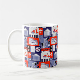 Rome city seamless decorative pattern design. Trav Kaffeetasse