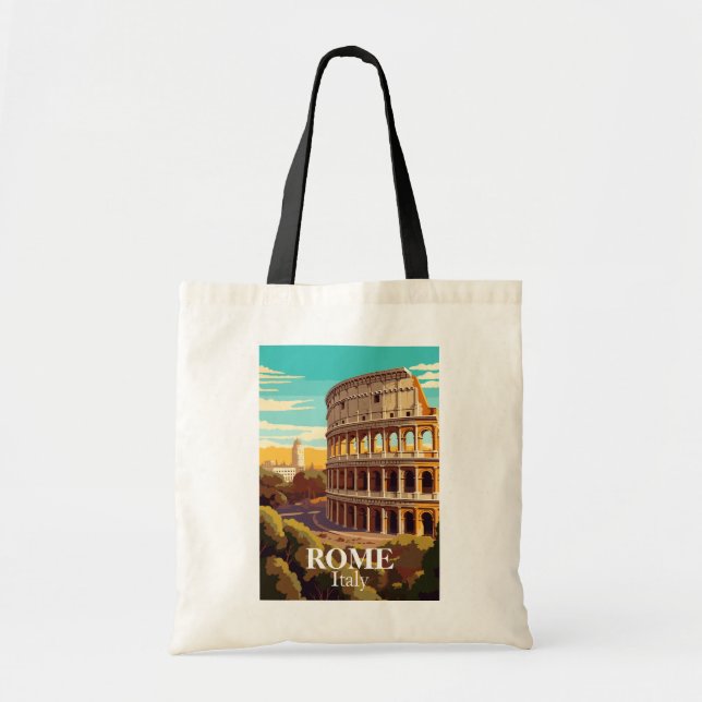Rome Colosseum Italy Travel Illustration Tragetasche (Vorne)