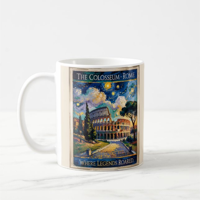 Rome Colosseum Itlay Landmark Retro Van Gogh Art Kaffeetasse (Links)