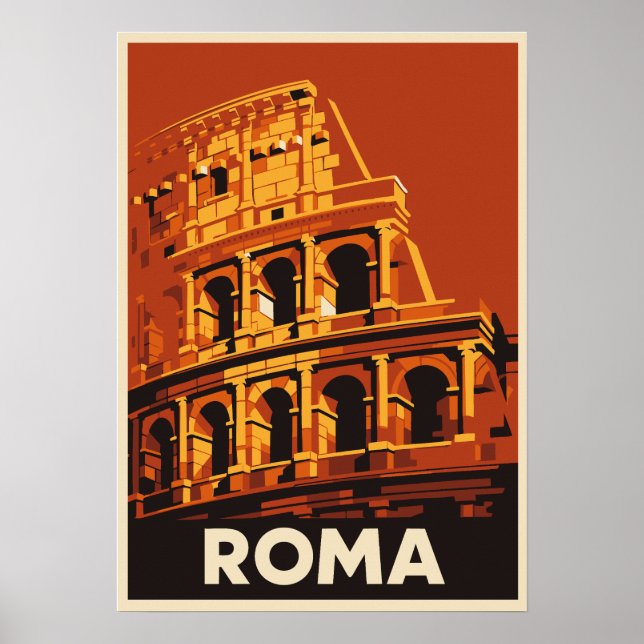 Rome Colosseum Poster Vintage Travel Italy  (Vorne)