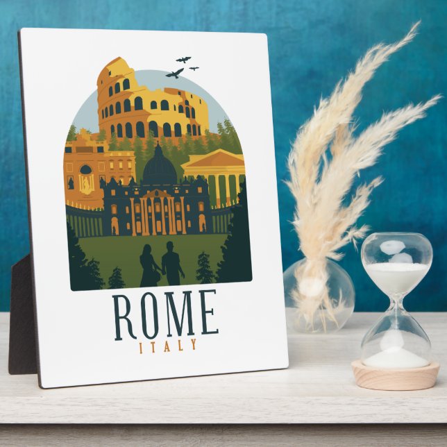 Rome Colosseum Vintage Fotoplatte (Seite)