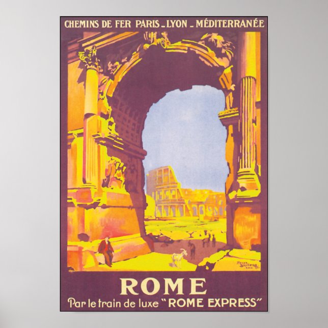 Rome Express Fine Vintage Travel Poster (Vorne)