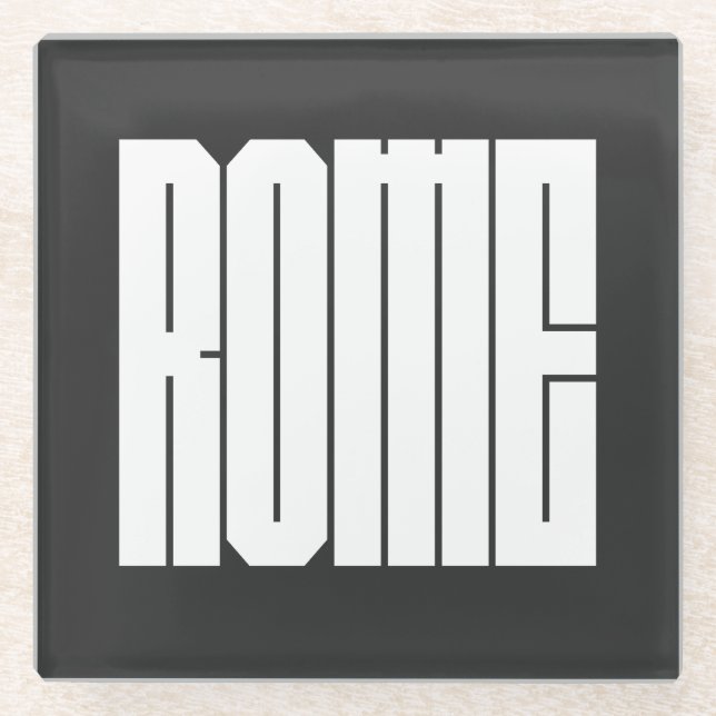Rome Italian CIty Bold Block Typeface Glasuntersetzer (Vorderseite)