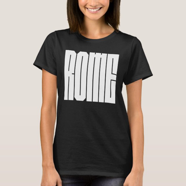 Rome Italian CIty Bold Block Typeface T-Shirt (Vorderseite)