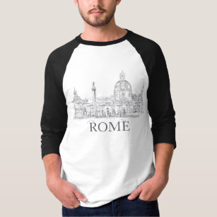 Rome Italy Architecture Domes Pen and Ink Zeichnen T-Shirt