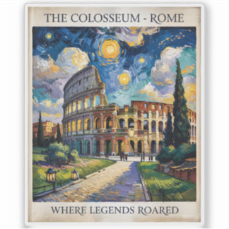 Rome Italy Colosseum Travel Van Gogh Starry Night Aufkleber