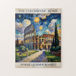 Rome Italy Colosseum Travel Van Gogh Starry Night Puzzle