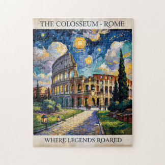 Rome Italy Colosseum Travel Van Gogh Starry Night Puzzle