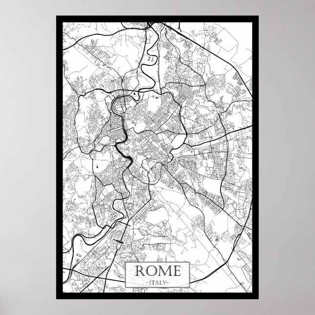 Rome Italy Map Poster (Vorne)
