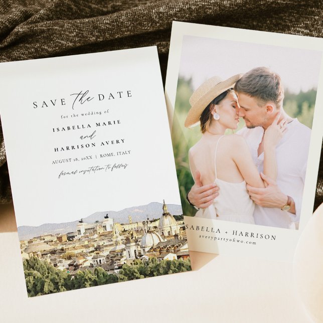 ROME Italy Skyline Destination Save the Date Einladung (Von Creator hochgeladen)