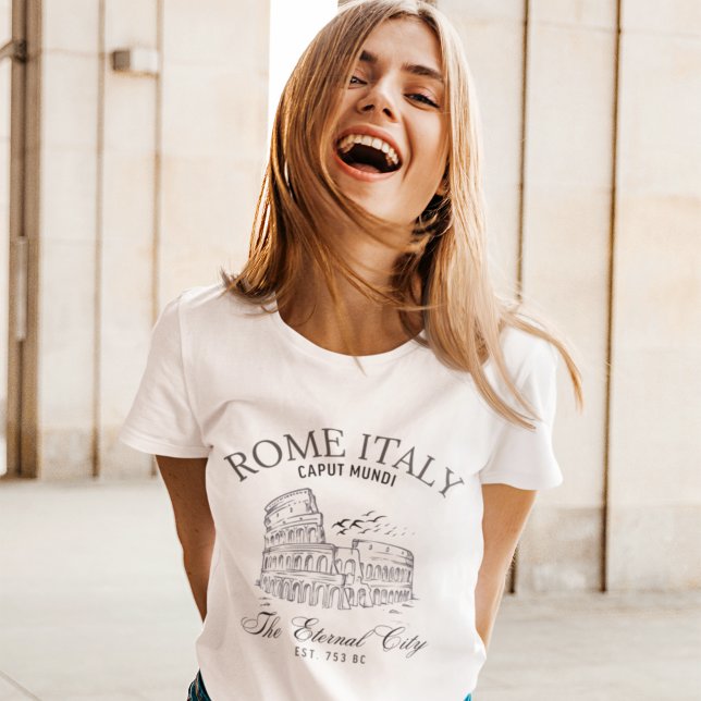 Rome Italy Vintage Landscape Roman Colosseum T-Shirt (Von Creator hochgeladen)