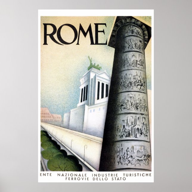 Rome Italy Vintage Travel Poster (Vorne)