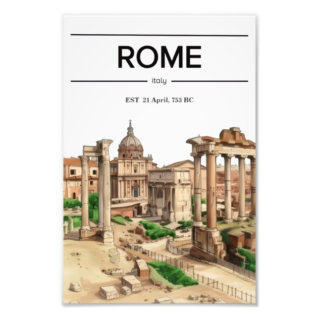 Rome Roman Forum watercolor poster  (Vorne)