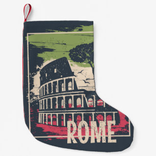 Rome Typografie: Eiffelturm Poster. Kleiner Weihnachtsstrumpf