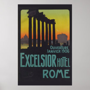 Rome Vintage Italienisches Reiseplakat Excelcior H Poster