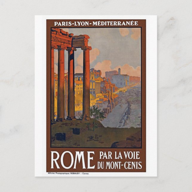 "Rome" Vintage Travel Poster Postkarte (Vorderseite)