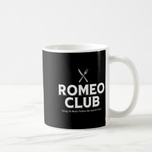Romeo Club löst die Probleme der Welt ein Mittages Kaffeetasse