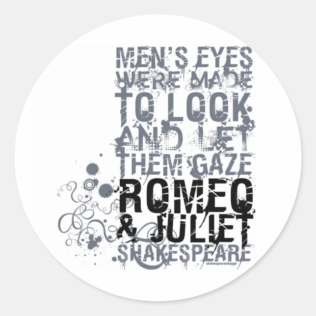 Romeo & Julia Men Quote Runder Aufkleber (Vorderseite)