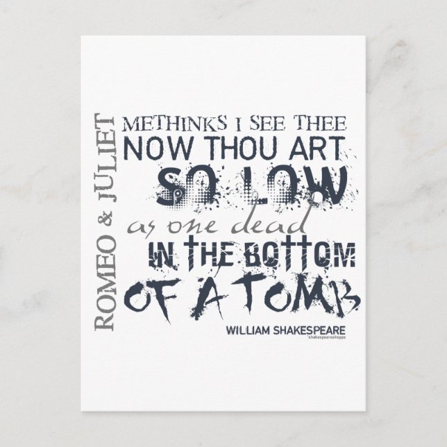 Romeo & Julia Tomb Quote Postkarte (Vorderseite)